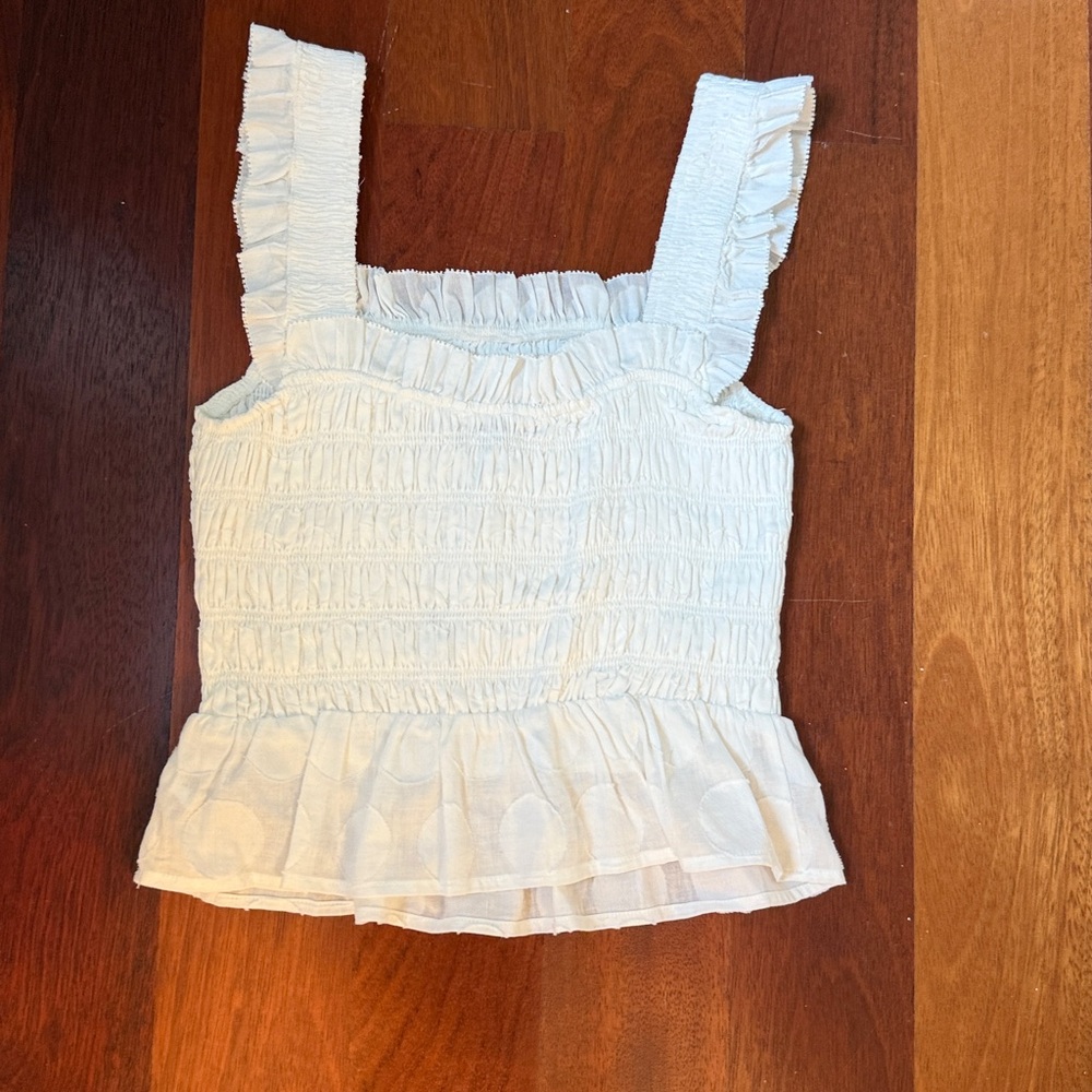 Greylin White Ruffled Tank Top - Picture 3 of 4